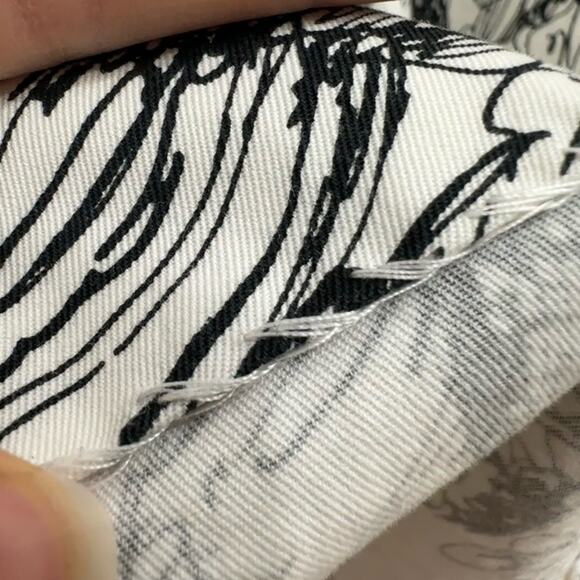 Eddie Bauer French Toile Floral Black & White Cotton Skirt 6 Small - Picture 3 of 8